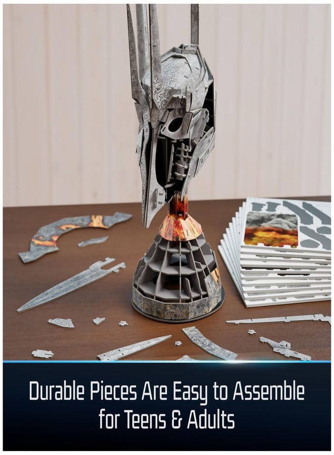 4D Build, Lord of The Rings Sauron Helmet 3D Model Kit, Lord of The Rings Collectibles & Desk Décor, Adult Puzzle, Building Toys, 203 Pieces, 3D Puzzles, Gift Ideas for Ages 12 & Up - Image 4
